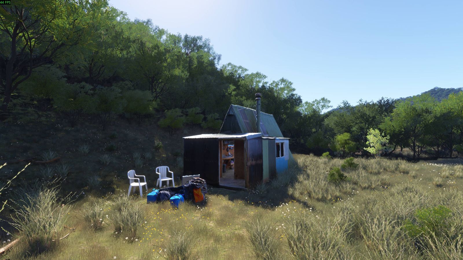 Photogrammetry render of Mangaroa Hut in Microsoft Flight Simulator